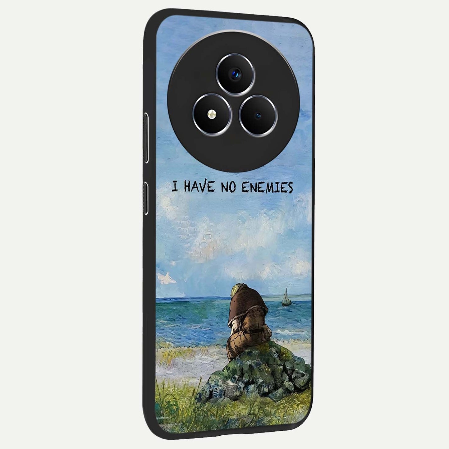 Peace Beyond War Glass Case upright view showcasing powerful peace symbol artwork with inspirational theme.