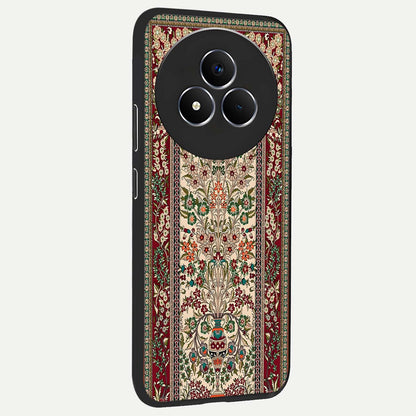 Persian Inspired Glass Case upright view showcasing decorative Persian artwork with rich heritage theme.