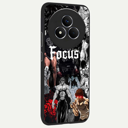 Relentless Power Focus Glass Case upright view showcasing strong inspirational artwork with powerful focus theme.