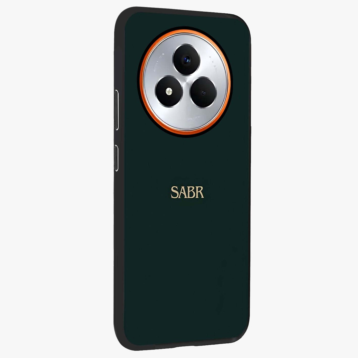 Sabr Minimal Patience Glass Case upright view showcasing calm minimalist artwork with motivational patience theme.