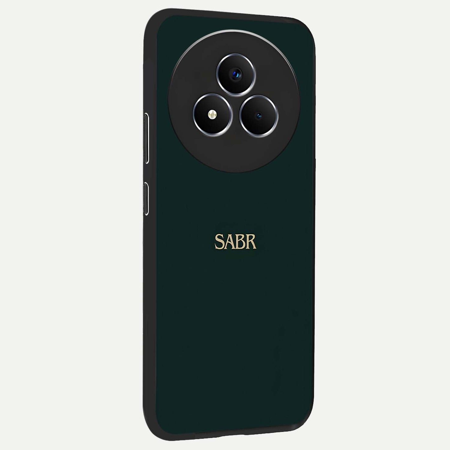 Sabr Minimal Patience Glass Case upright view showcasing calm minimalist artwork with motivational patience theme.