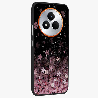 Small Starry Flowers Glass Case upright view showcasing charming floral artwork with dreamy starry theme.