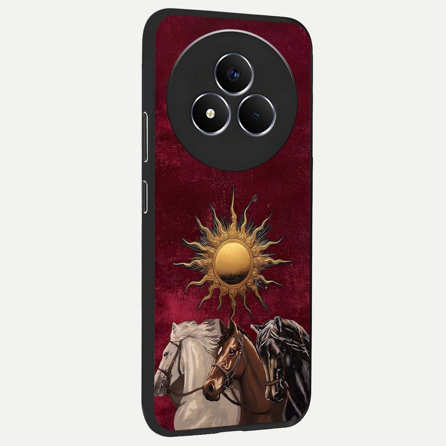 Solar Riders Glass Case upright view showcasing energetic rider artwork with bold adventure theme.