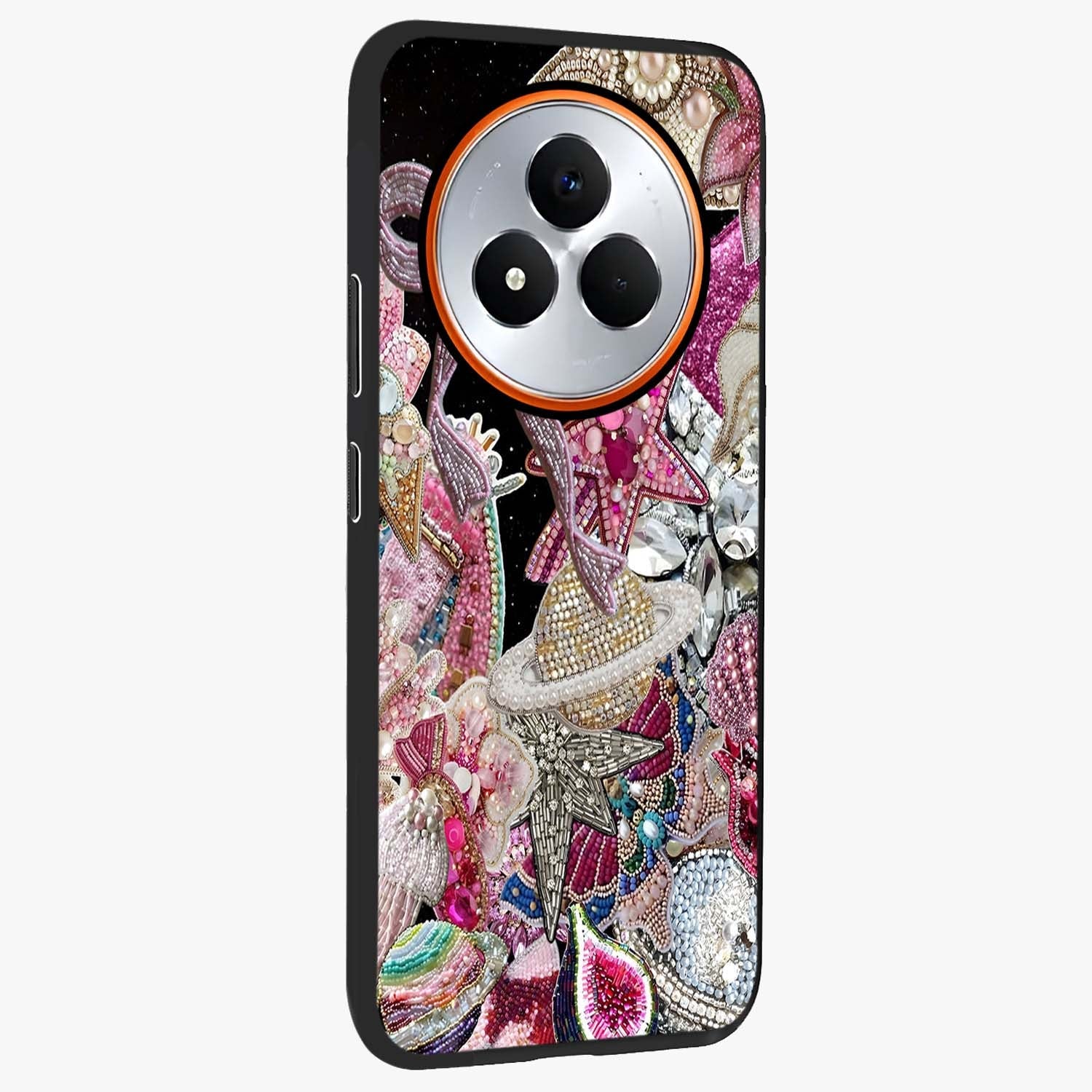 Starlit Jewel Dream Glass Case upright view showcasing radiant star inspired artwork with magical night theme.