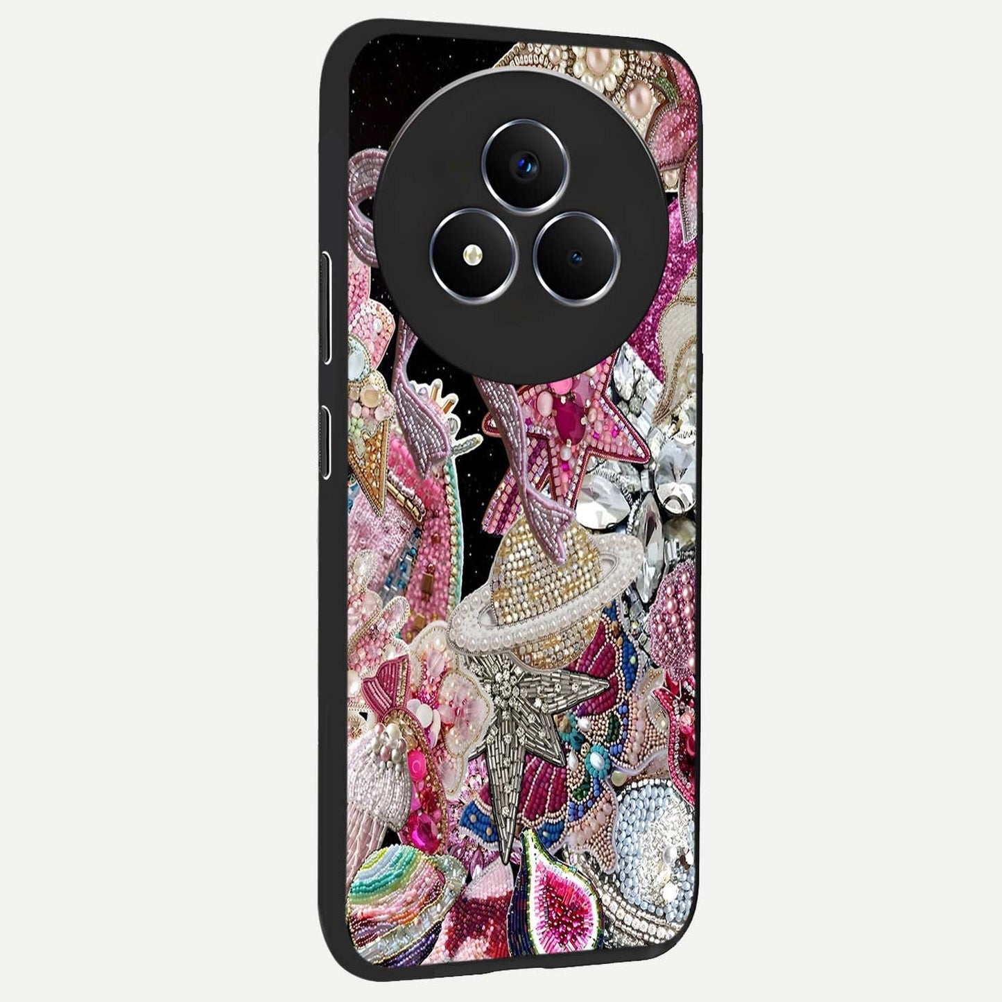 Starlit Jewel Dream Glass Case upright view showcasing radiant star inspired artwork with magical night theme.