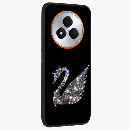 Starlit Swan Grace Glass Case upright view showcasing beautiful swan artwork with peaceful night themed design.