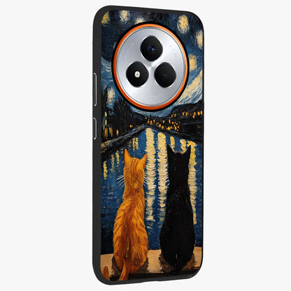 Starry River Cats Glass Case upright view showcasing adorable cat artwork with magical river and stars theme.