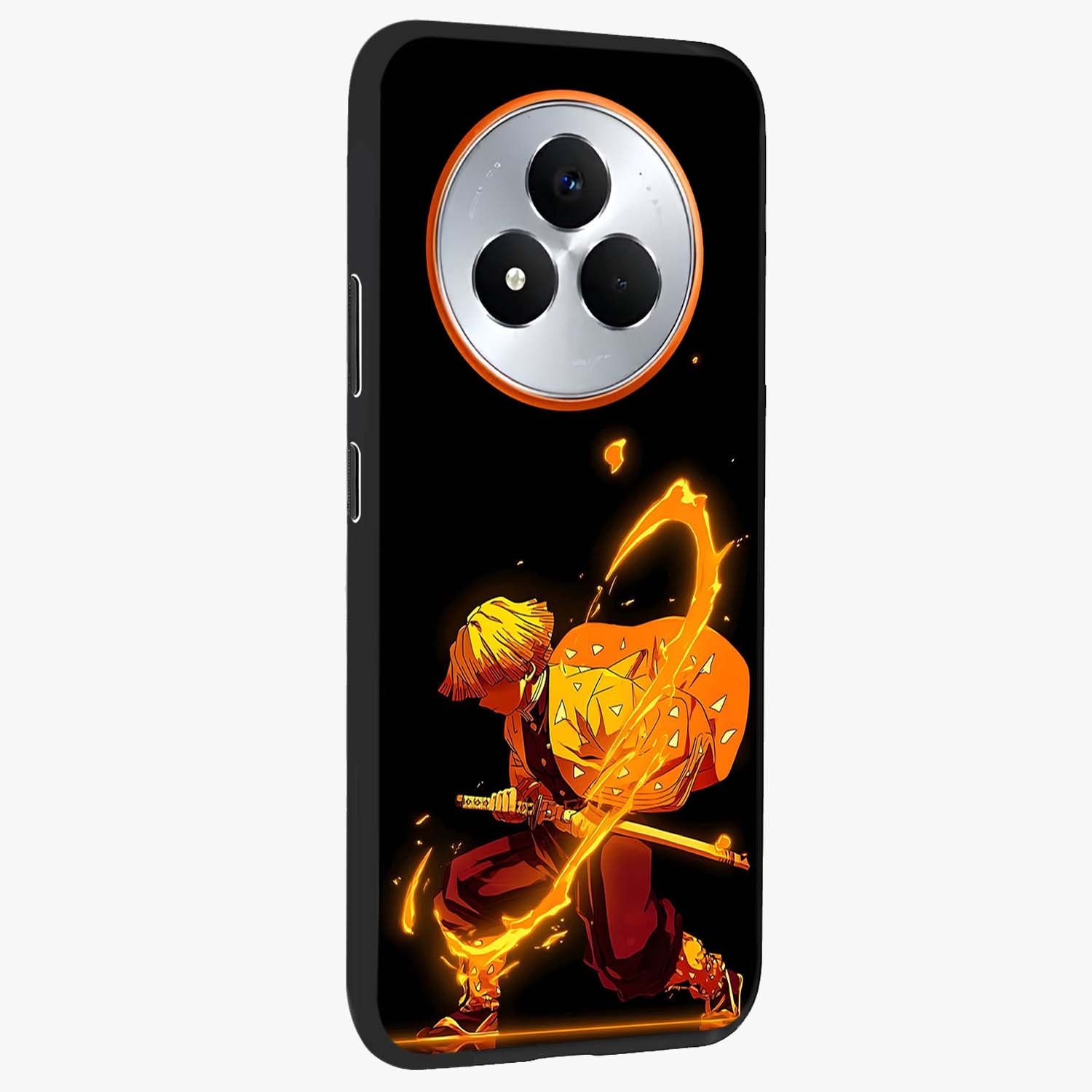 Thunder Flame Execution Glass Case upright view showcasing explosive flame artwork with dynamic action theme.