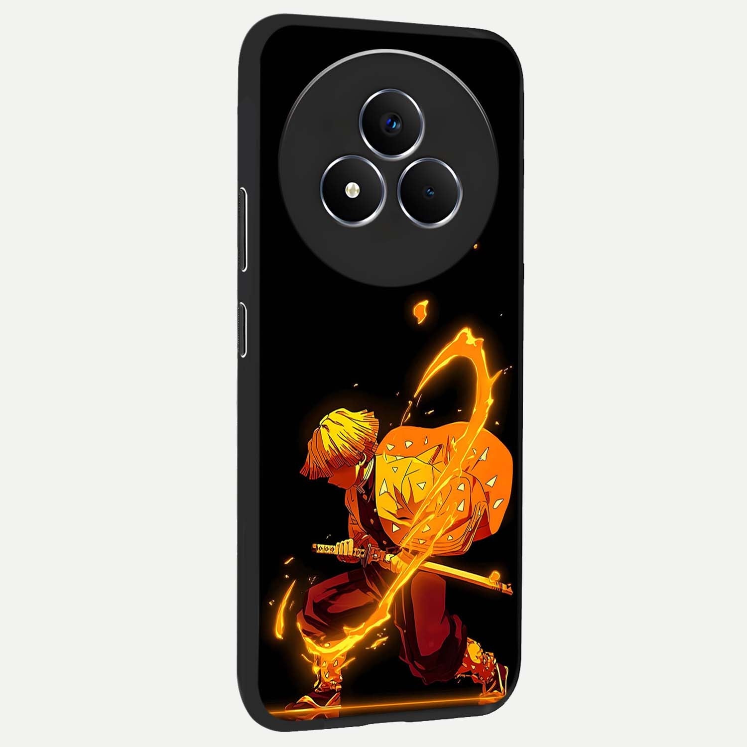 Thunder Flame Execution Glass Case upright view showcasing explosive flame artwork with dynamic action theme.