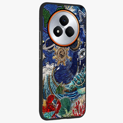 Universe Underwater Spark Glass Case upright view showcasing magical underwater galaxy artwork with vibrant cosmic theme.