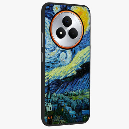 Van Gogh Art Glass Case upright view showcasing expressive painting style artwork with timeless artistic theme.