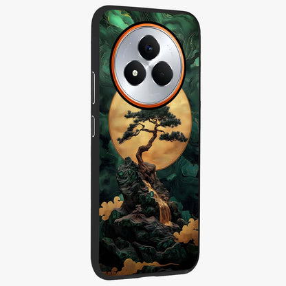 Zen Moon Rise Glass Case upright view showcasing serene moon artwork with tranquil night theme.