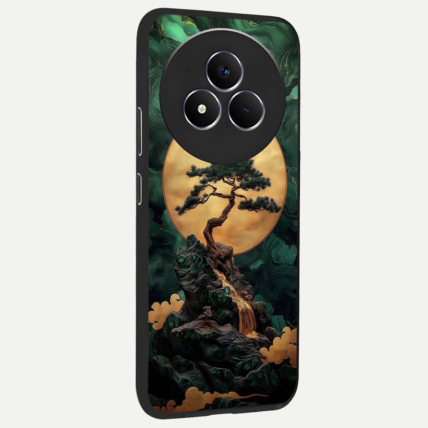 Zen Moon Rise Glass Case upright view showcasing serene moon artwork with tranquil night theme.