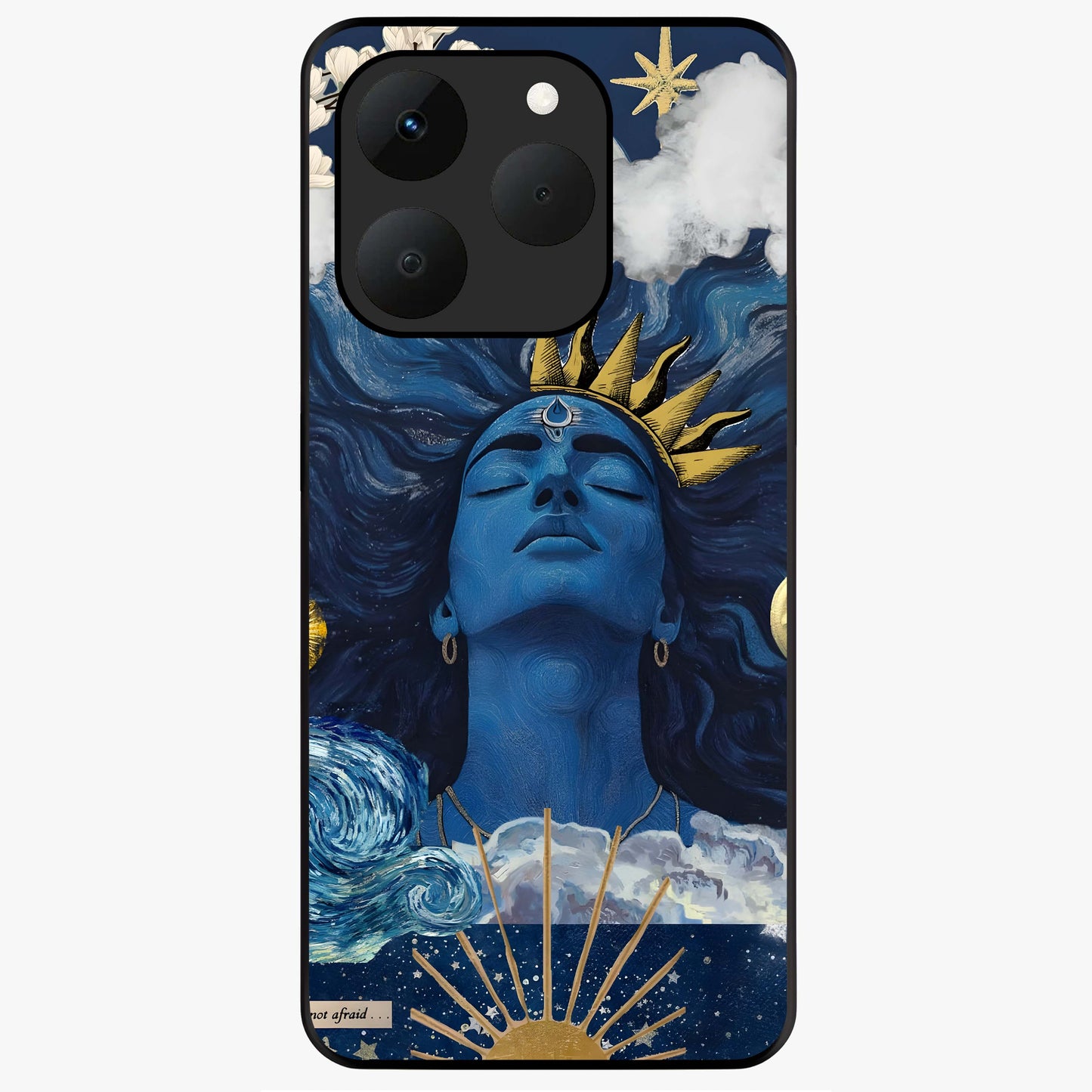 Aesthetic Lord Shiva Glass Case showing flat back view with divine Shiva artwork and glossy glass finish.