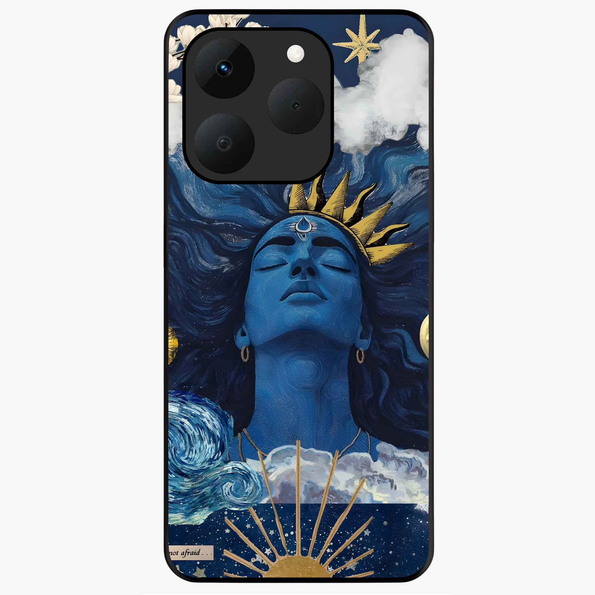 Aesthetic Lord Shiva Glass Case showing flat back view with divine Shiva artwork and glossy glass finish.