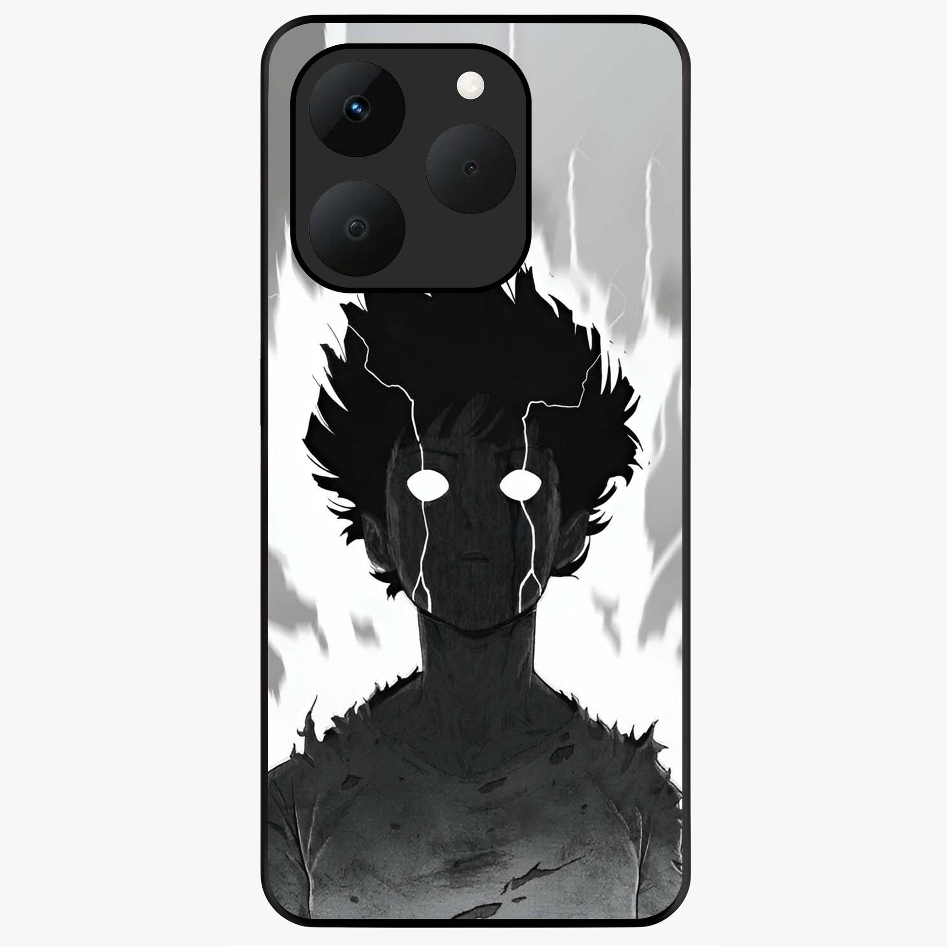 Awakened Inner Rage Glass Case showing flat back view with intense artistic artwork and glossy glass finish.