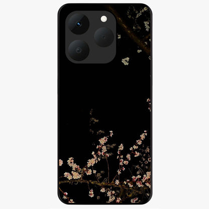 Petal Moon Light With Custom Name Glass Case showing flat back view with floral moonlight artwork and personalized name design.