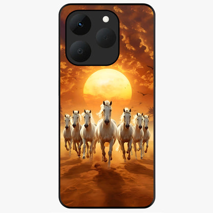 Wild Sunset Majesty Glass Case showing flat back view with majestic sunset landscape artwork and glossy glass finish.