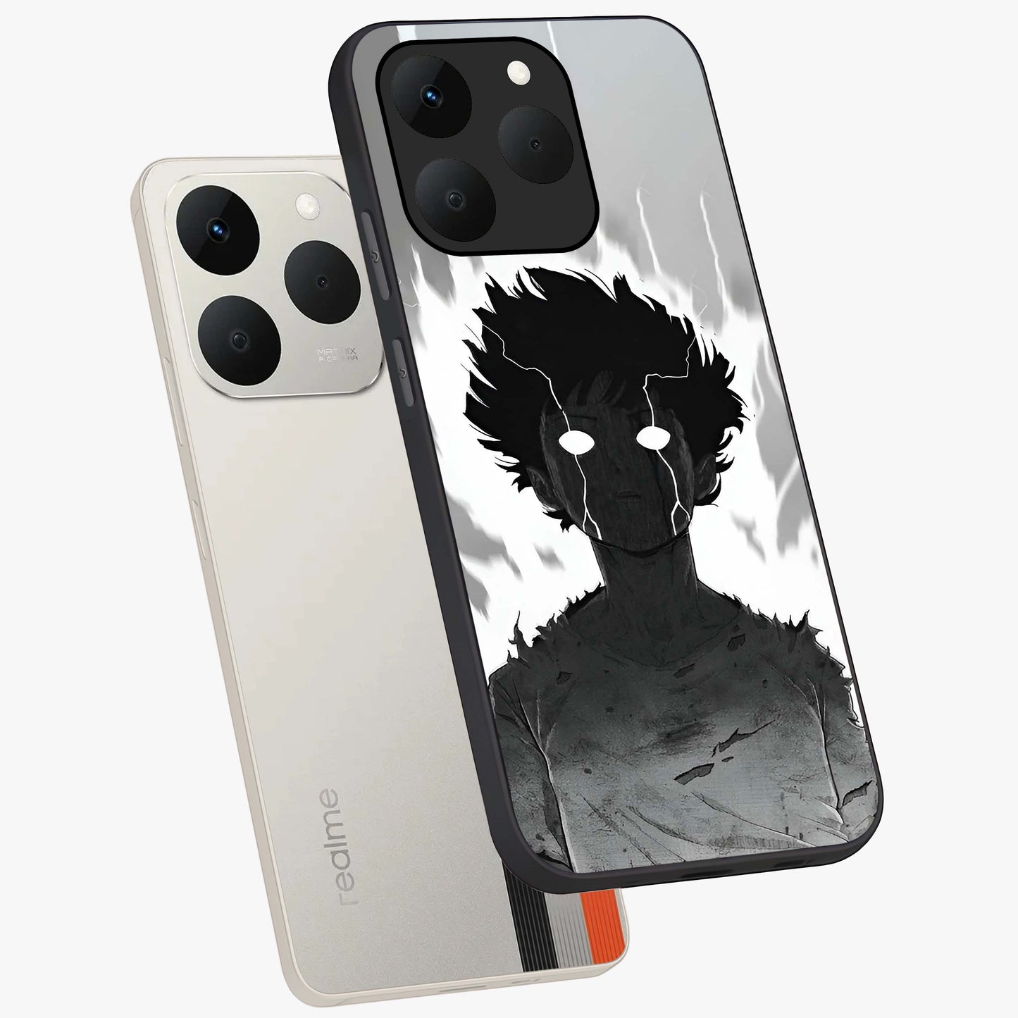 Awakened Inner Rage Glass Case displayed in angled mockup highlighting powerful graphic design and bold artistic theme.
