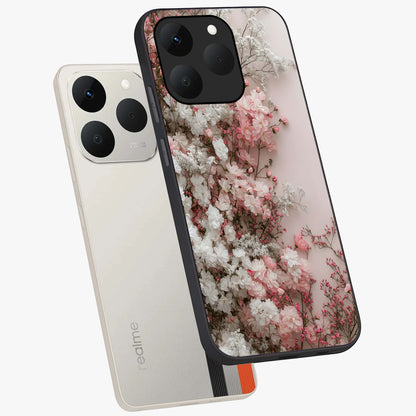Blush Blossom Cloud Glass Case displayed in angled mockup highlighting soft cloud and blossom design with pastel aesthetic.