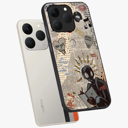 City Dream Sketch Glass Case displayed in angled mockup highlighting minimal city illustration with aesthetic sketch style.