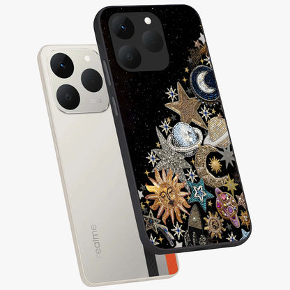 Cosmic Sparkle Dreams Glass Case displayed in angled mockup highlighting dreamy star sparkle design with celestial aesthetic.