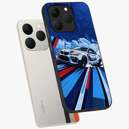 Drift Power Rush Glass Case displayed in angled mockup highlighting powerful drift car design with sporty aesthetic style.