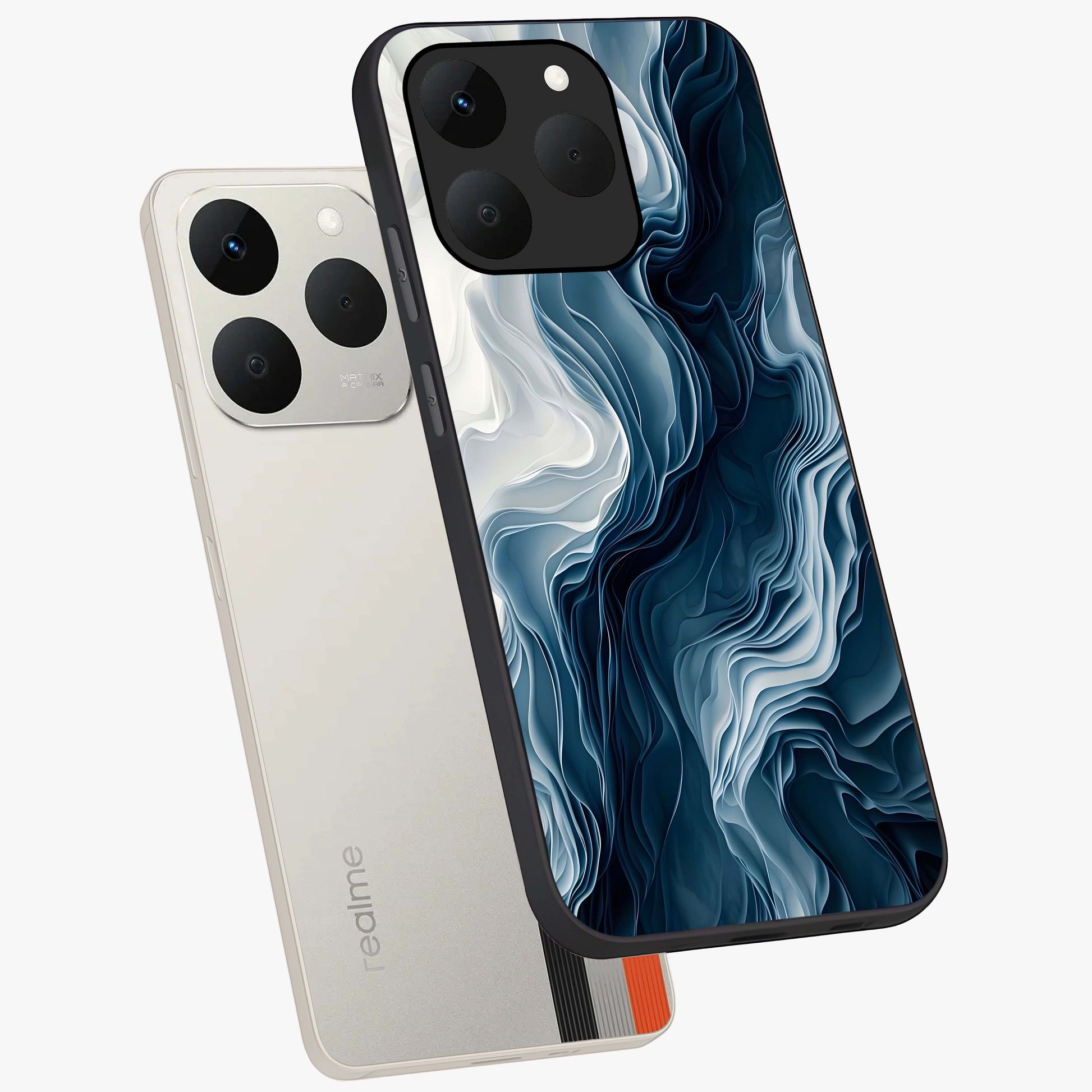 Ethereal Paper Marble Glass Case displayed in angled mockup highlighting elegant marble pattern with modern aesthetic style.