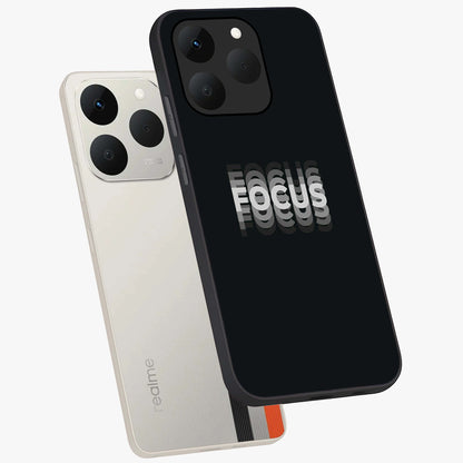 Focus Mode On Glass Case displayed in angled mockup highlighting clean minimal text artwork with modern aesthetic style.
