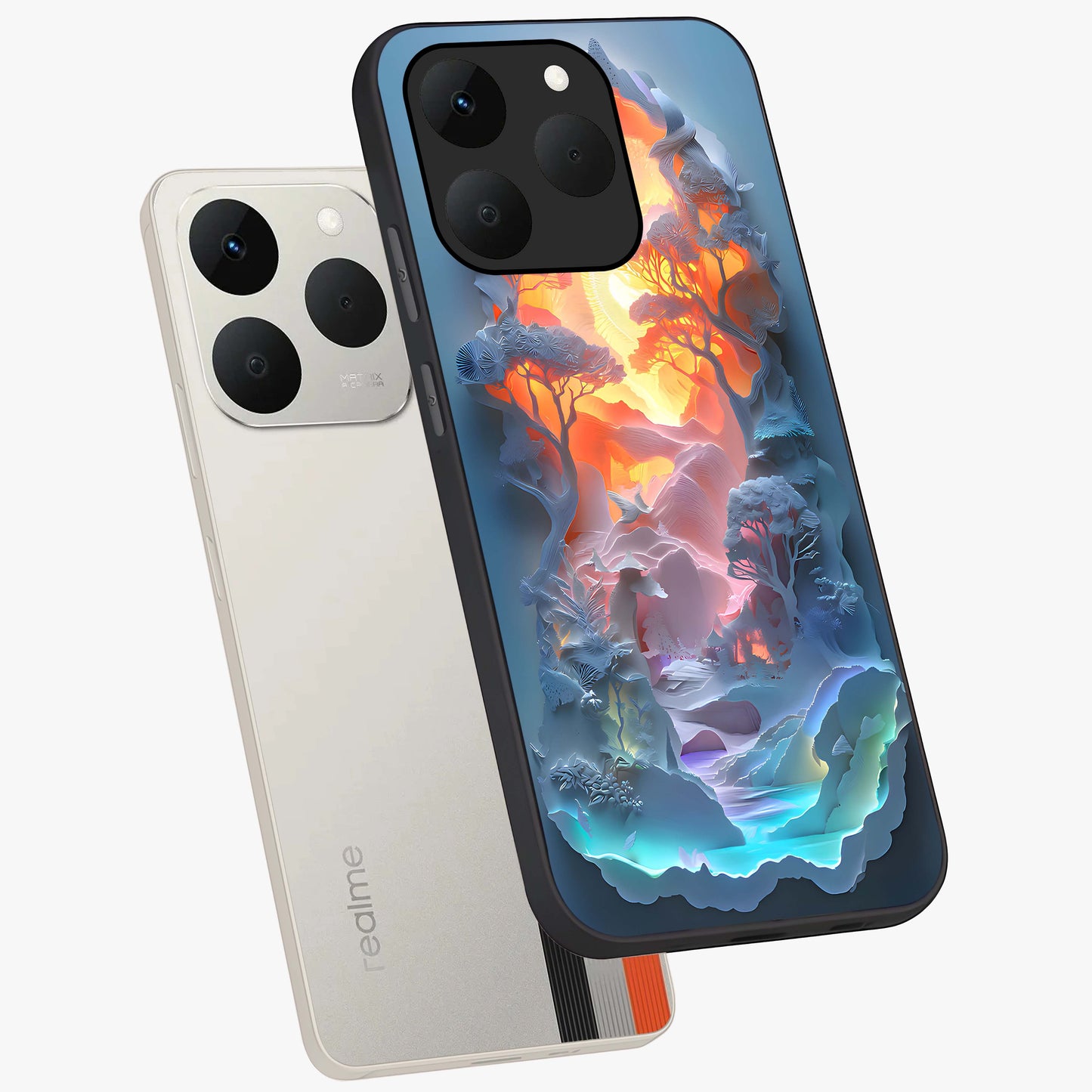 Glow Forest Portal Glass Case displayed in angled mockup highlighting mystical forest design with magical glowing aesthetic.