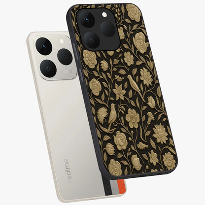 Golden Evil Eye Mandala Glass Case displayed in angled mockup highlighting protective evil eye symbol with golden mandala design.