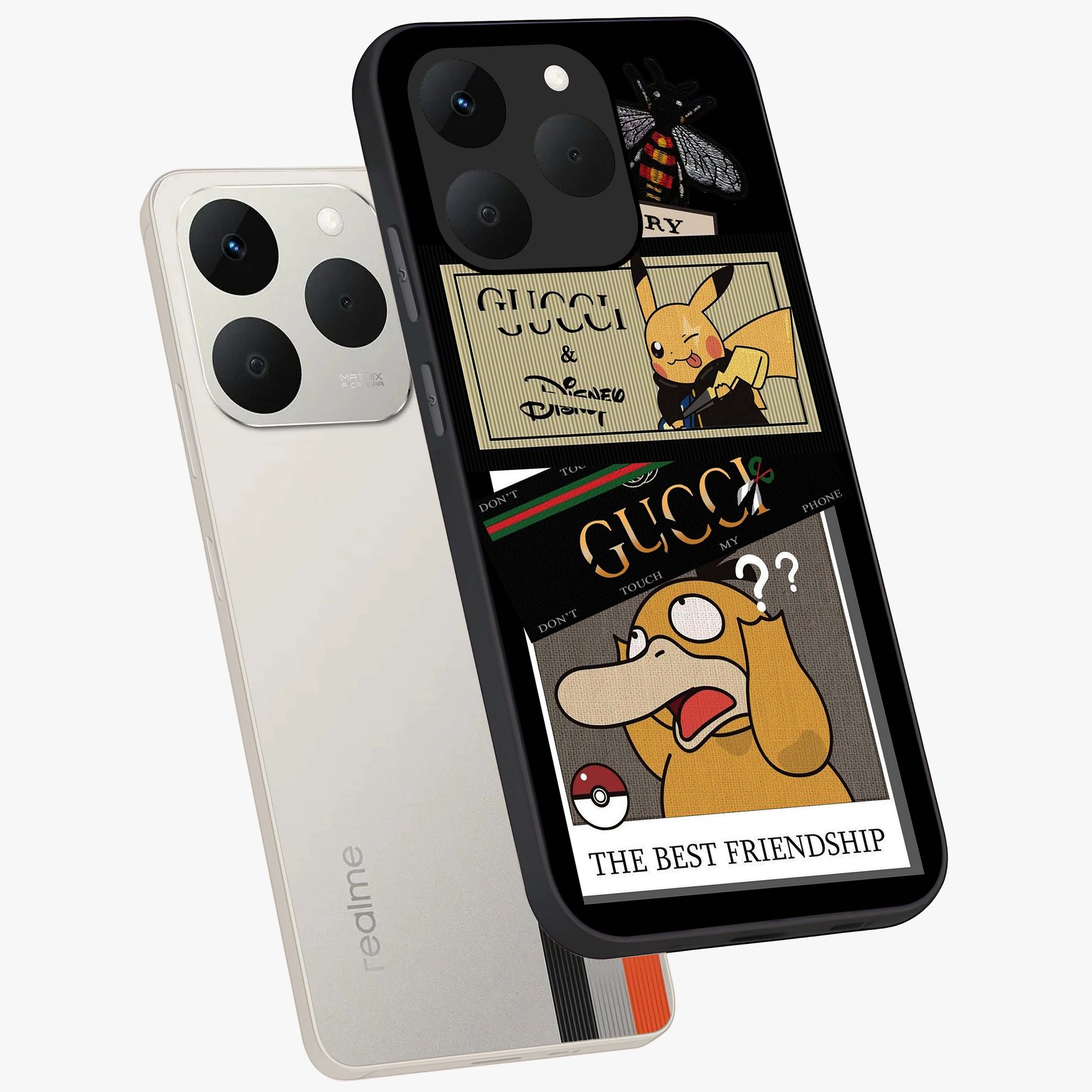 Gucci Play Mashup Glass Case displayed in angled mockup highlighting stylish fashion mashup design with bold aesthetic.