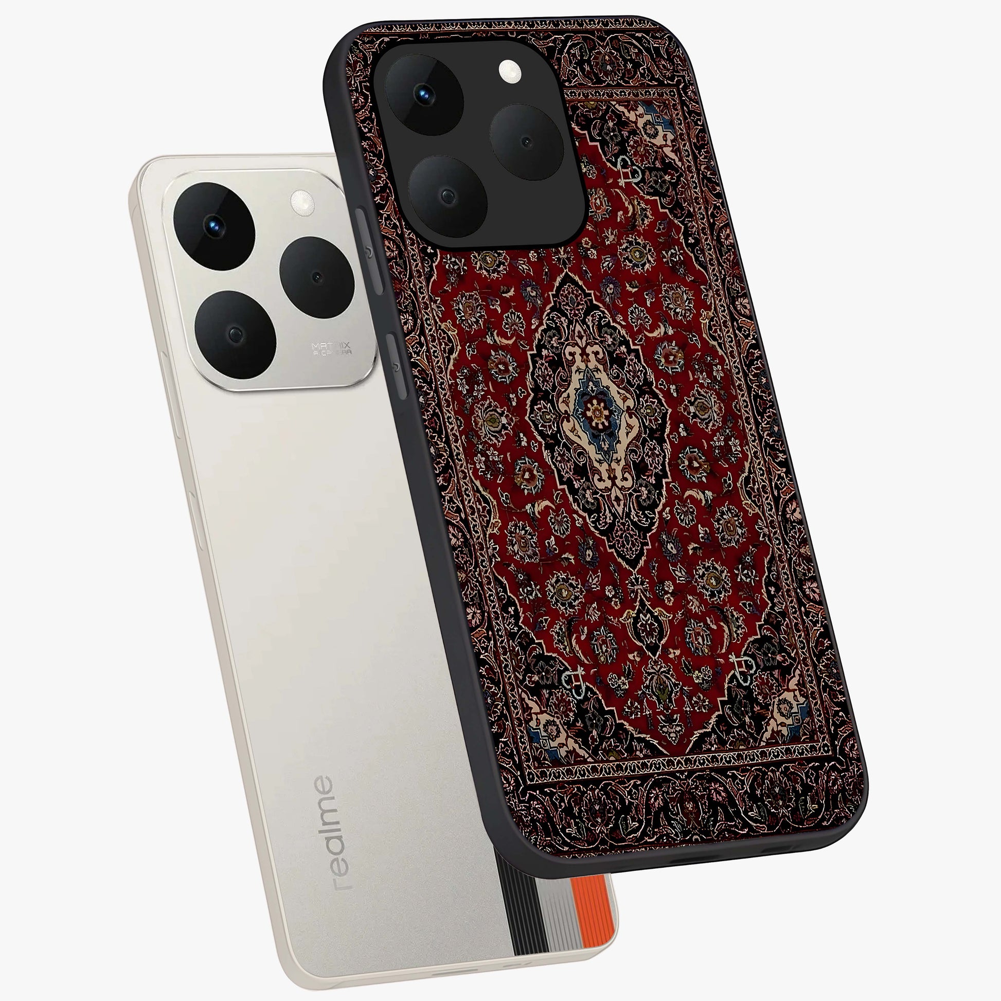 Heritage Carpet Royale Glass Case displayed in angled mockup highlighting intricate royal carpet design with heritage aesthetic.