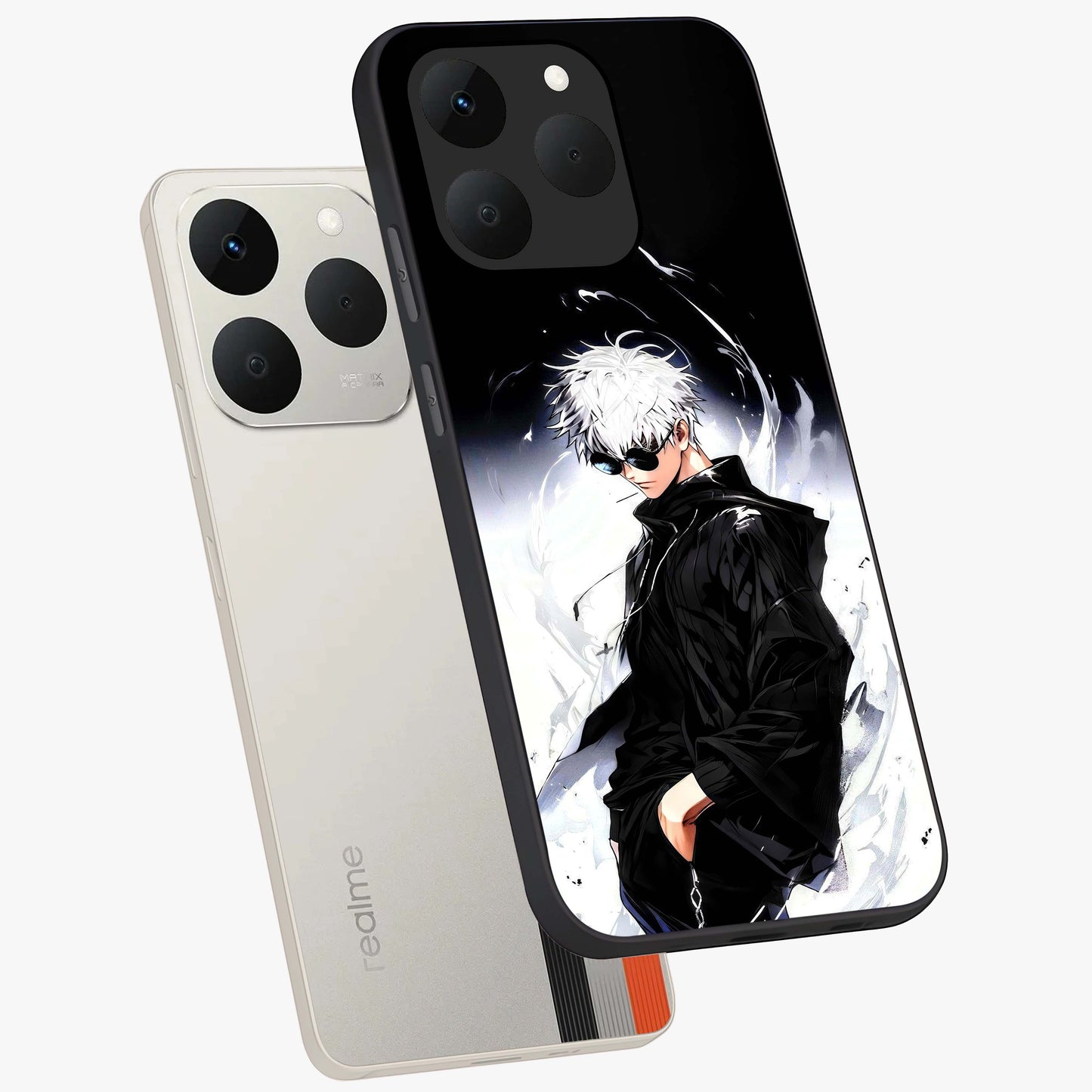 Limitless Shadow King Glass Case displayed in angled mockup highlighting dramatic dark hero design with intense aesthetic.