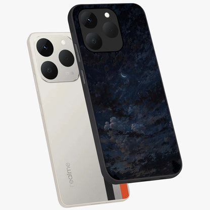 Lunar Veil Silence Glass Case displayed in angled mockup highlighting soft lunar design with peaceful celestial aesthetic.