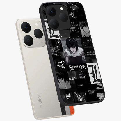 Midnight Chaos Mind Glass Case displayed in angled mockup highlighting chaotic artistic design with dramatic midnight aesthetic.