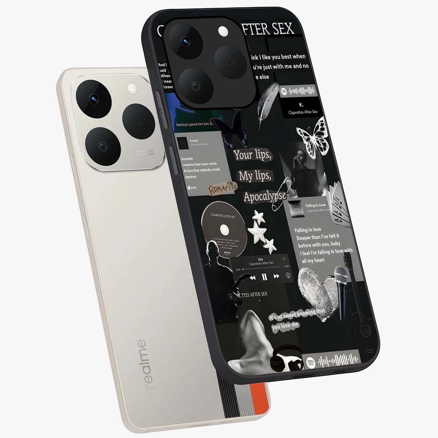 Midnight Love Echo Glass Case displayed in angled mockup highlighting elegant love inspired design with deep aesthetic style.