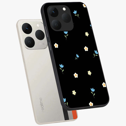 Minimal Petal Whispers Glass Case displayed in angled mockup highlighting delicate petal design with clean minimal aesthetic.
