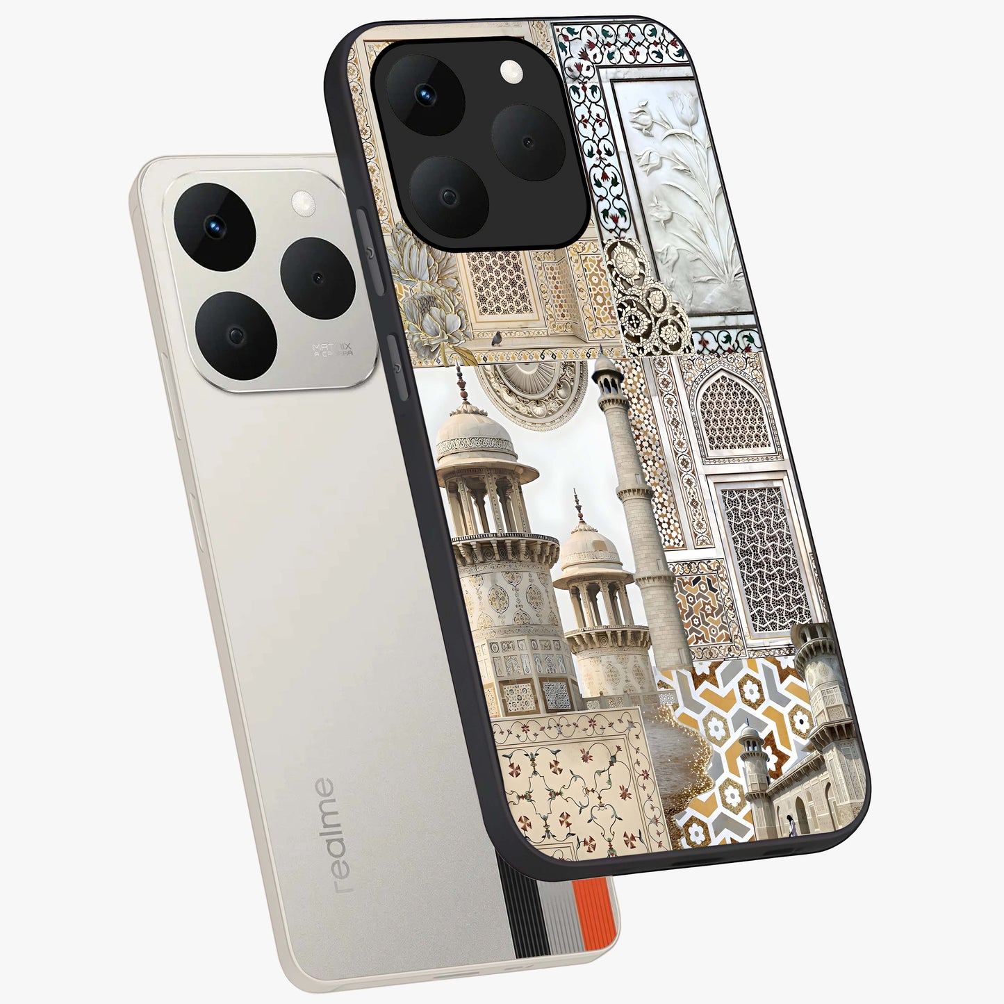 Mughal Marble Legacy Glass Case displayed in angled mockup highlighting elegant heritage marble artwork with royal aesthetic.