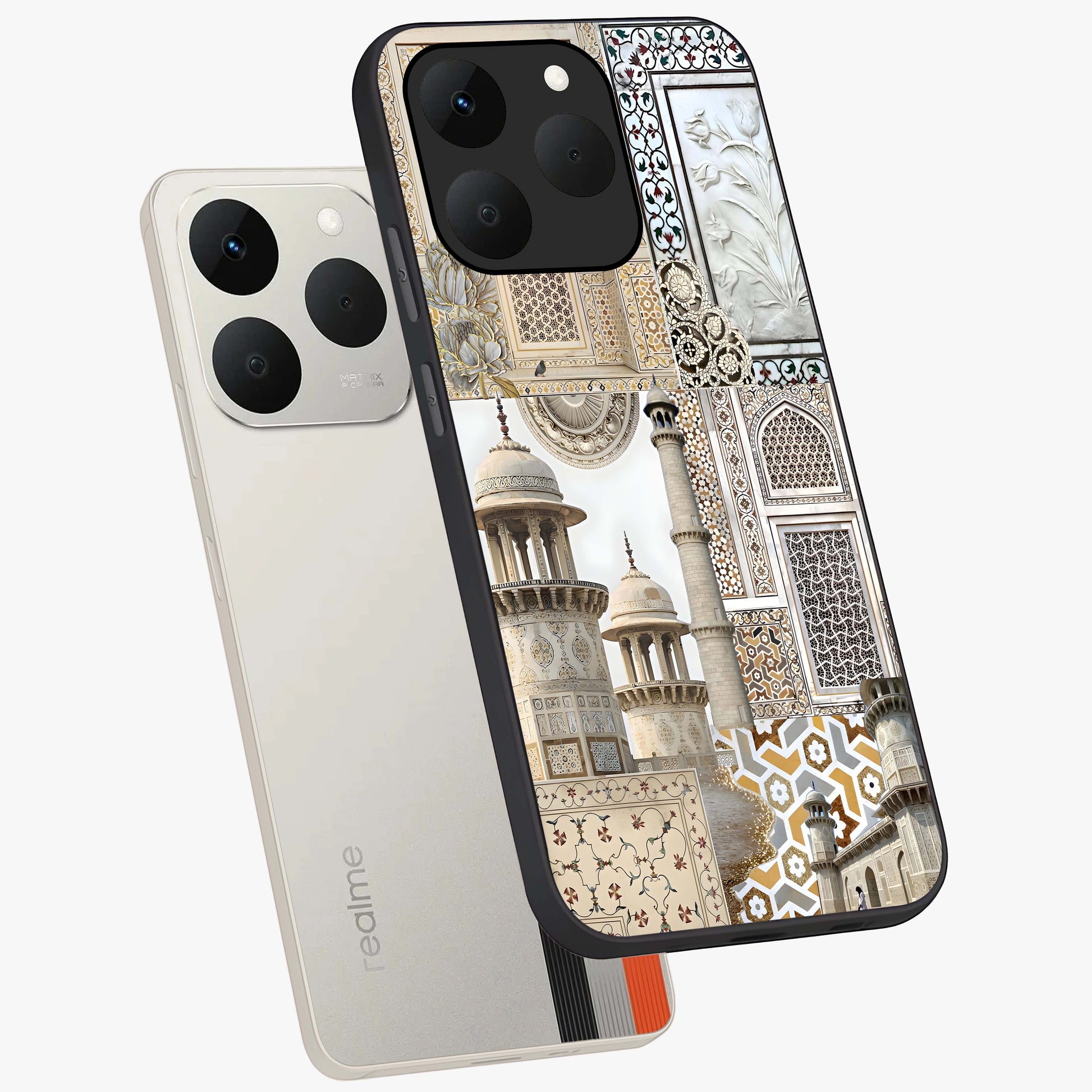 Mughal Marble Legacy Glass Case displayed in angled mockup highlighting elegant heritage marble artwork with royal aesthetic.