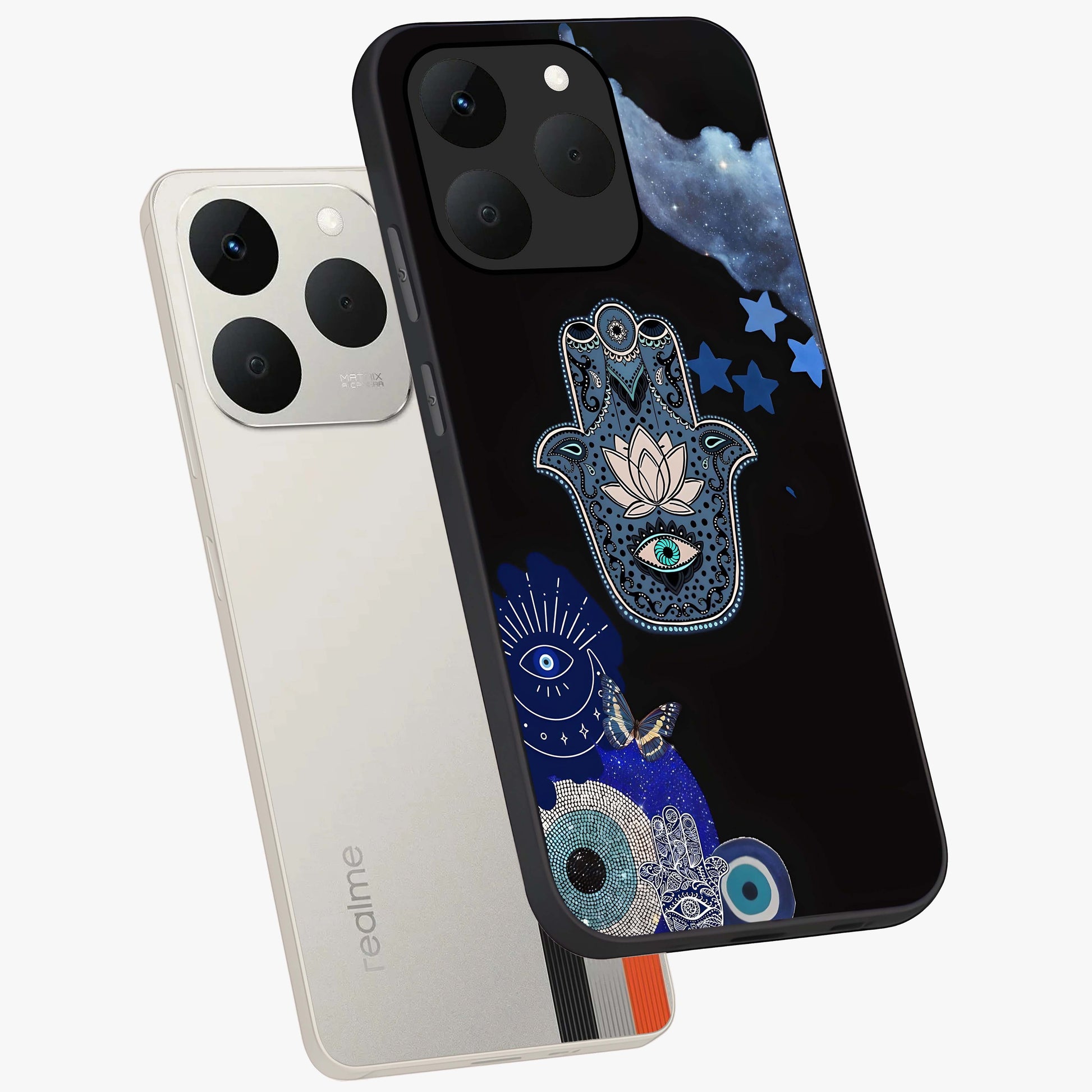 Mystic Hand Aura Glass Case displayed in angled mockup highlighting magical aura design with spiritual aesthetic style.