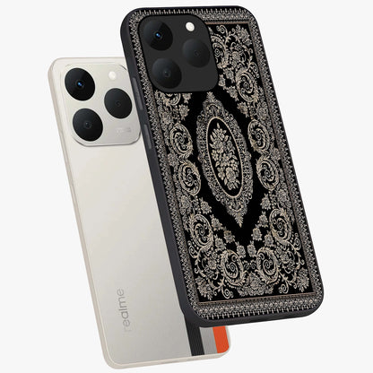 Noir Bloom Elegance Glass Case displayed in angled mockup highlighting refined flower design with stylish noir aesthetic.