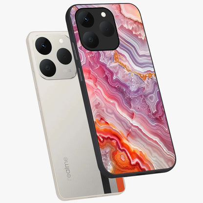 Rose Quartz Marble Glass Case displayed in angled mockup highlighting elegant marble pattern with soft aesthetic style.