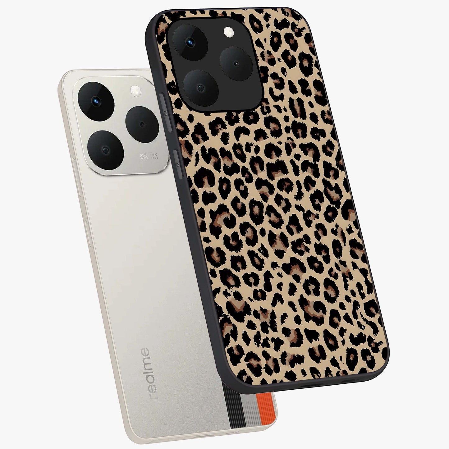 Savage Chic Pattern Glass Case displayed in angled mockup highlighting bold fashion inspired design with chic aesthetic.