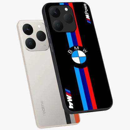 Turbo BMW Beast Glass Case displayed in angled mockup highlighting sleek racing car design with bold automotive aesthetic.