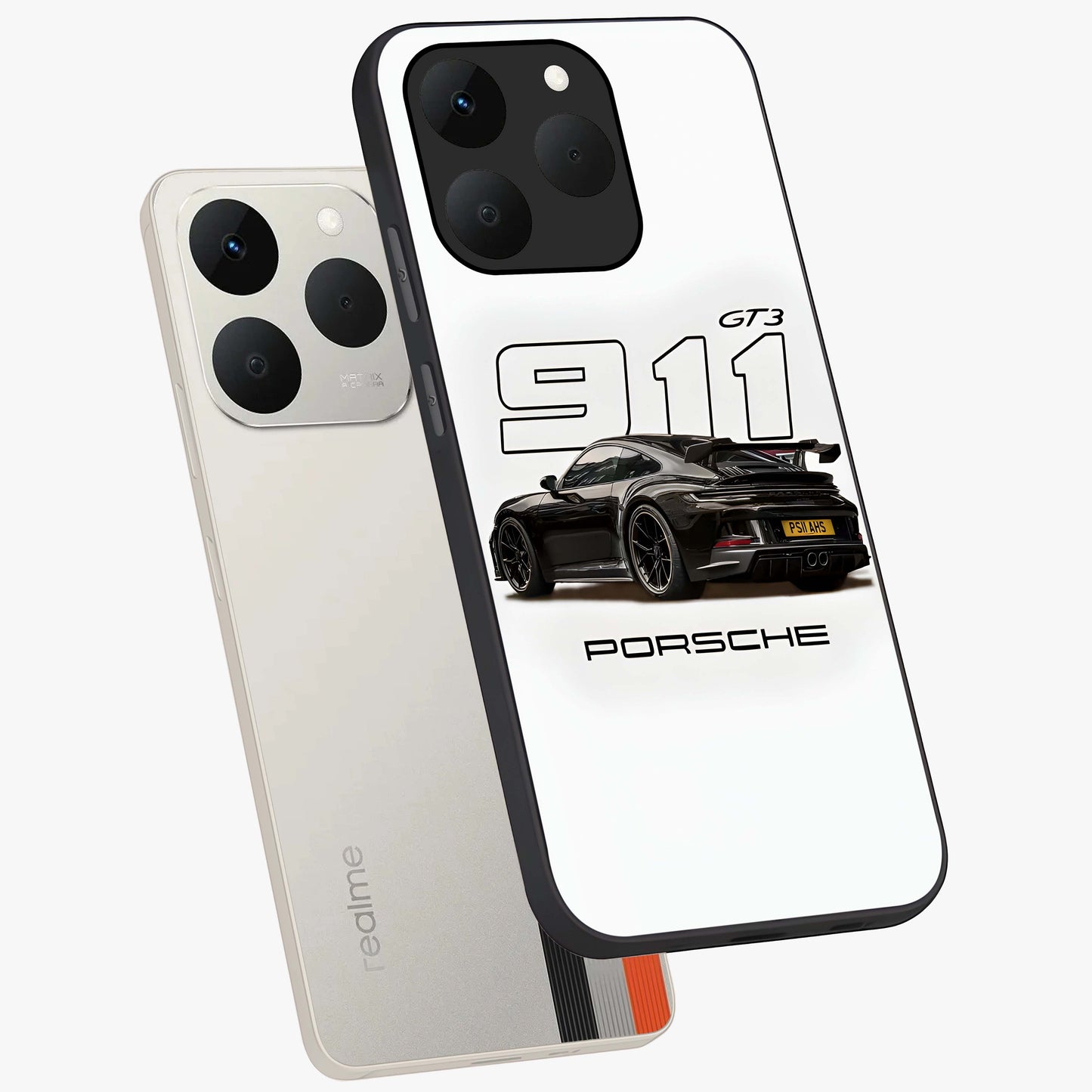 Turbo Legacy Icon Glass Case displayed in angled mockup highlighting dynamic automotive design with performance aesthetic.