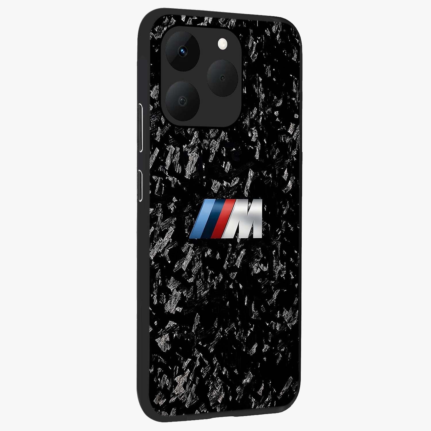 Carbon Speed Mark Glass Case upright view showcasing modern carbon speed graphic with bold automotive theme.