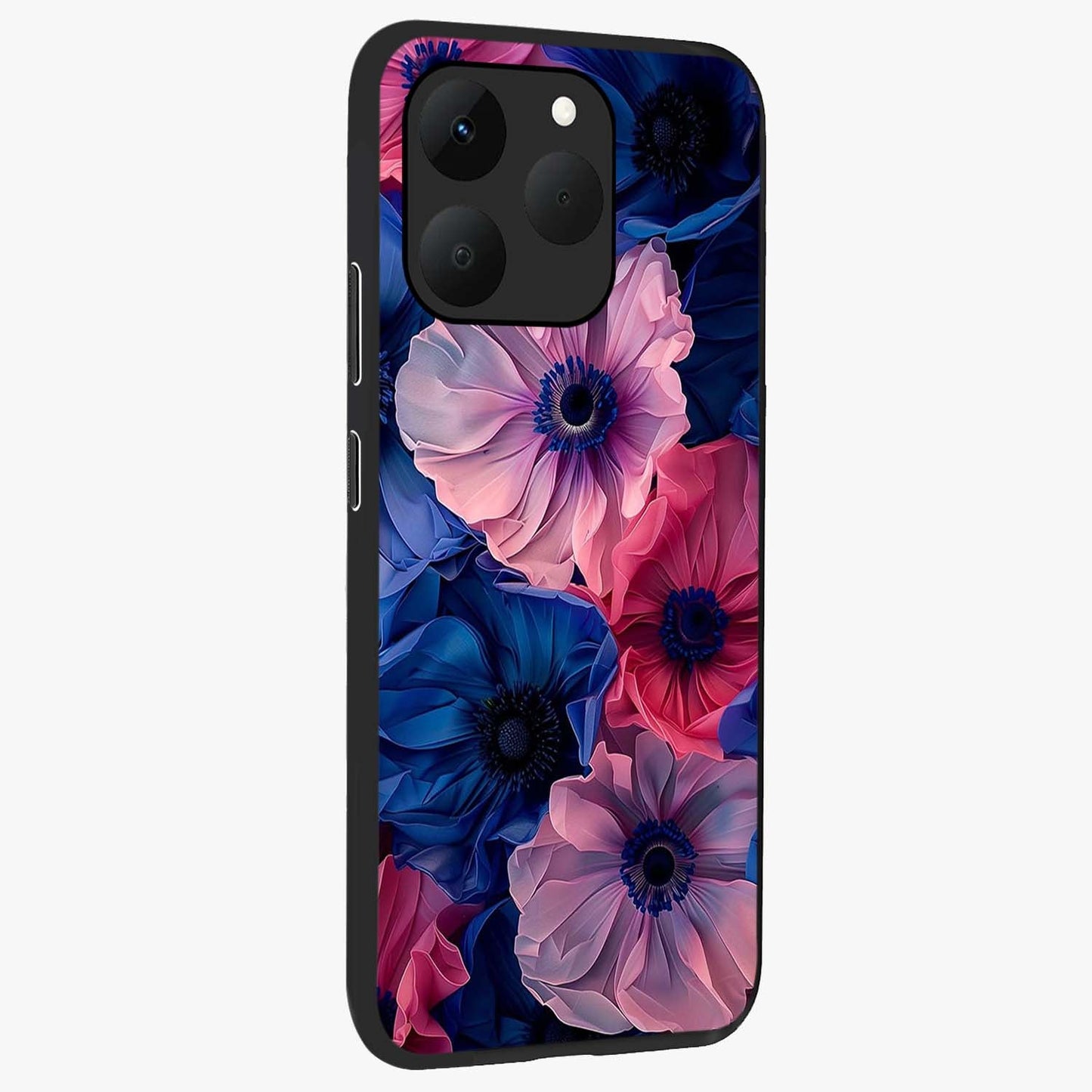 Flower Paper Art Pattern Glass Case upright view showcasing decorative paper floral artwork with creative craft style.