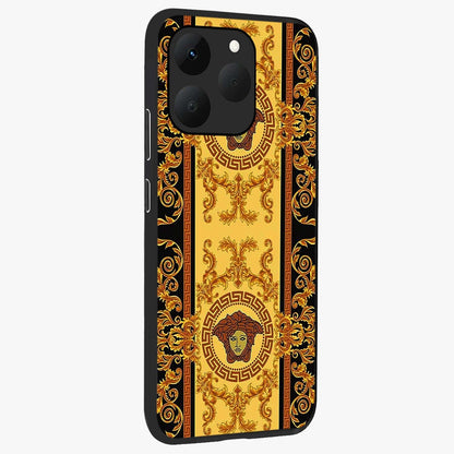 Golden Lotus Glow Glass Case upright view showcasing luminous lotus artwork with peaceful divine theme.