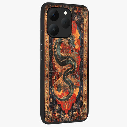 Inferno Dragon Soul Glass Case upright view showcasing intense dragon artwork with fantasy fire theme.
